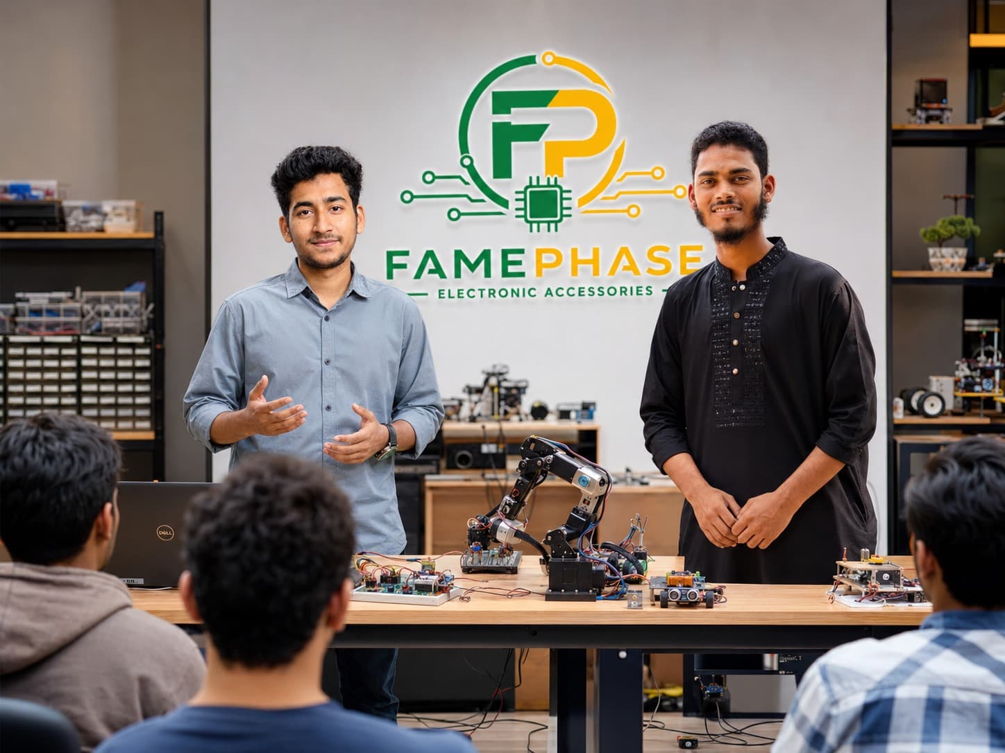 FamePhase team and electronics components